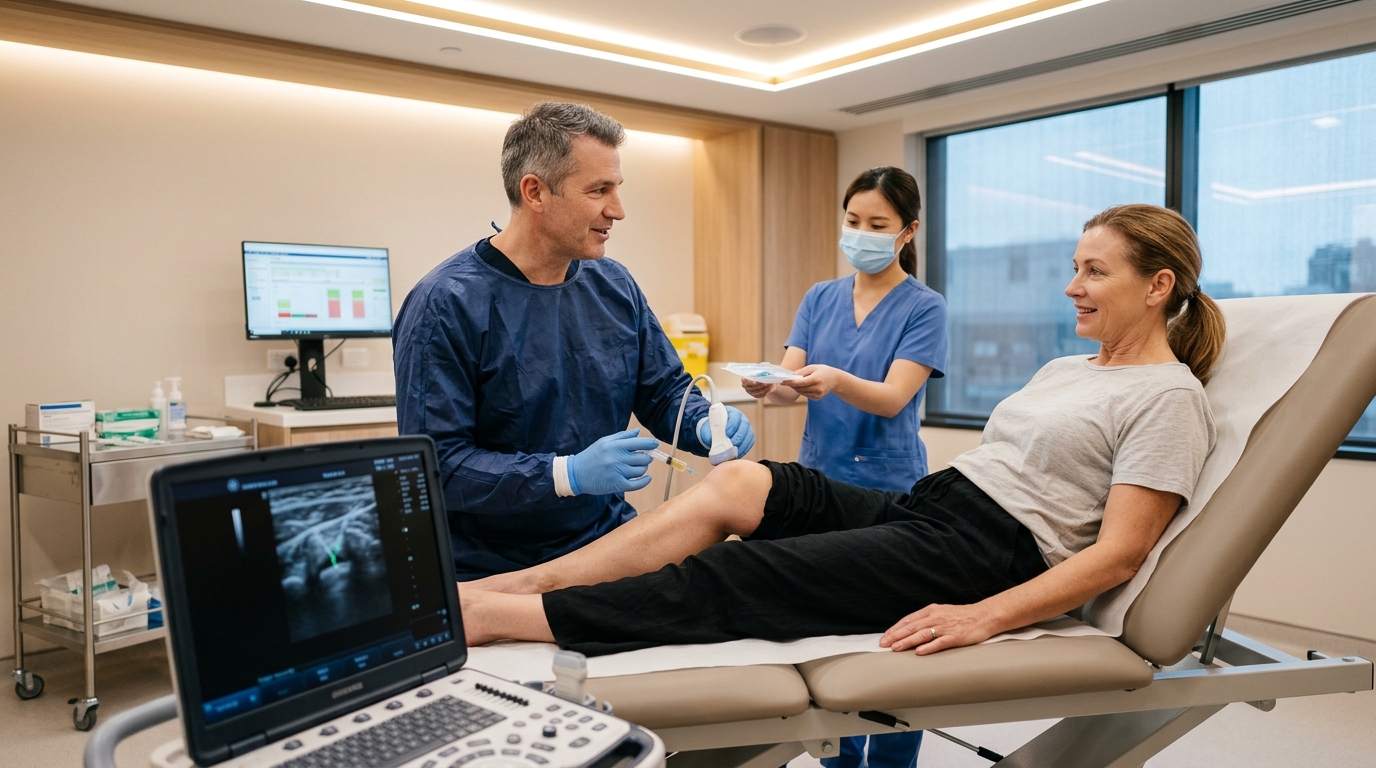 Interventional ultrasound-guided pain procedure