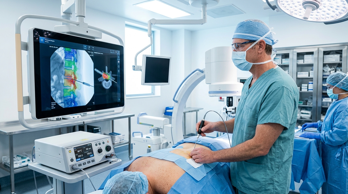 Precision VENOM Radiofrequency Ablation RFA procedure in C-arm suite
